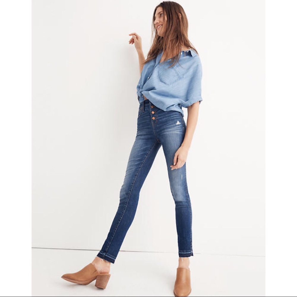 Madewell 10” Drop Hem High Rise Skinny Jeans  29